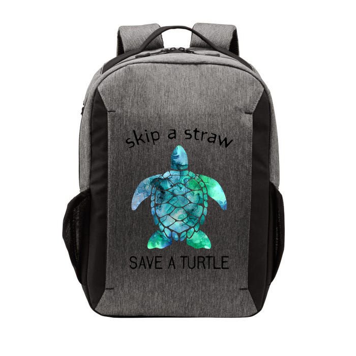 Skip A Straw Save A Turtle Ocean Animal Funny Gift Sea Turtle Gift Vector Backpack