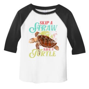 Skip A Straw Save A Turtle Ocean Animal Lover Sea Turtle Gift Toddler Fine Jersey T-Shirt