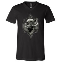 Skull And Snake V-Neck T-Shirt