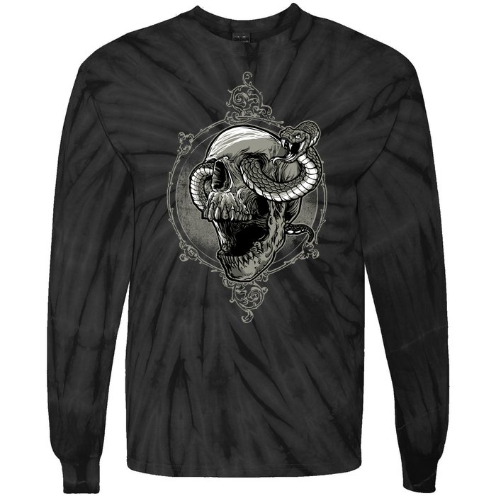 Skull And Snake Tie-Dye Long Sleeve Shirt