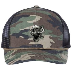 Skull And Snake Retro Rope Trucker Hat Cap