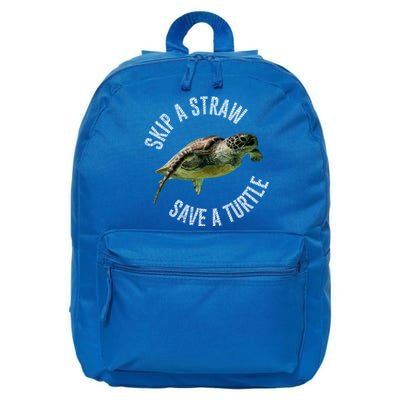 Skip A Straw Save A Turtle Design Environt Great Gift 16 in Basic Backpack