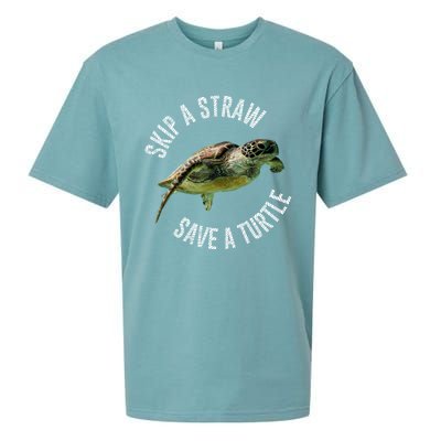 Skip A Straw Save A Turtle Design Environt Great Gift Sueded Cloud Jersey T-Shirt