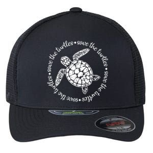 Skip A Straw Save A Turtle Cool Gift Flexfit Unipanel Trucker Cap