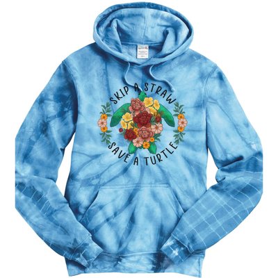 Skip A Straw Save A Turtle Art Happy Earth Day Tie Dye Hoodie