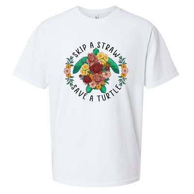 Skip A Straw Save A Turtle Art Happy Earth Day Sueded Cloud Jersey T-Shirt