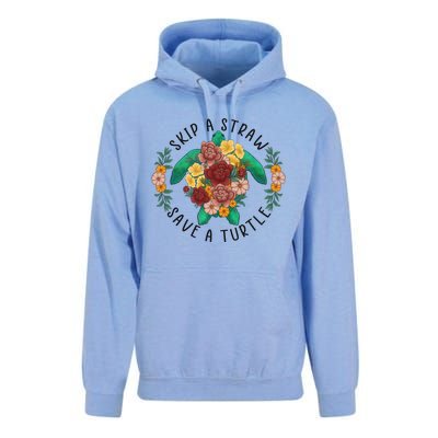 Skip A Straw Save A Turtle Art Happy Earth Day Unisex Surf Hoodie