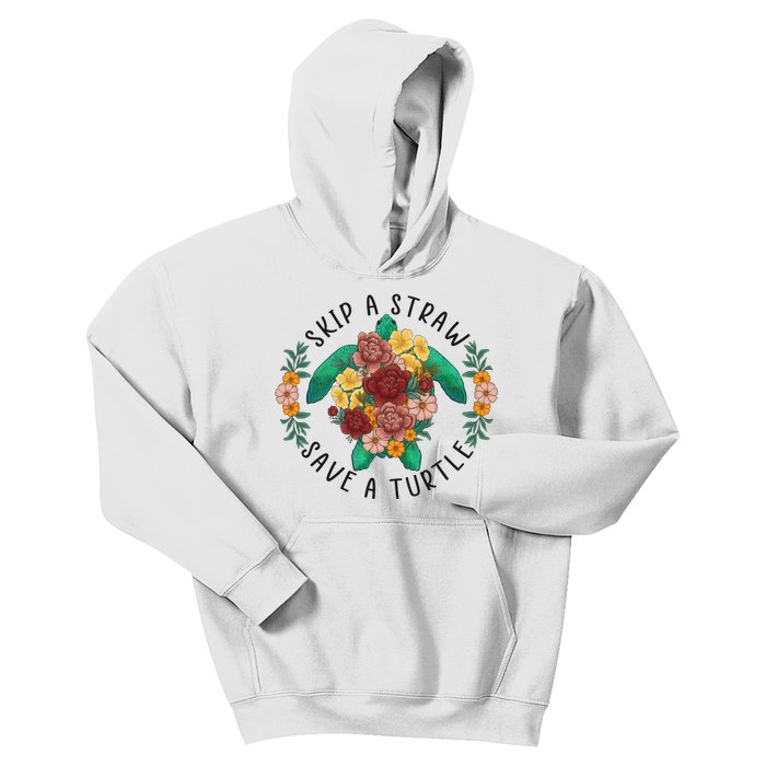 Skip A Straw Save A Turtle Art Happy Earth Day Kids Hoodie