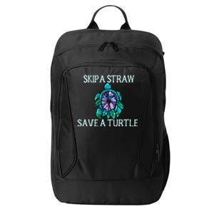 Skip A Straw Save A Turtle Gift City Backpack