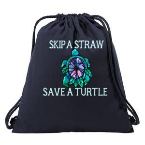 Skip A Straw Save A Turtle Gift Drawstring Bag