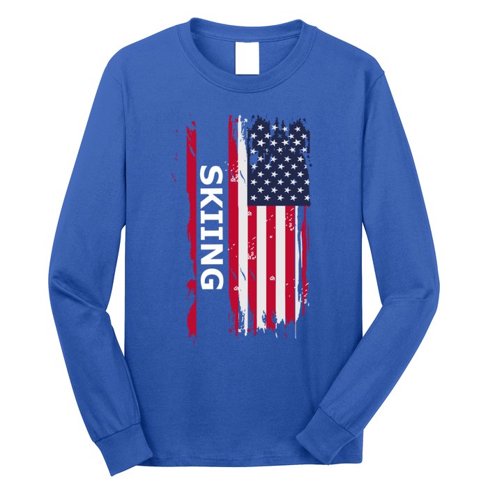 Skiing And Skiers Usa Cool Gift Long Sleeve Shirt