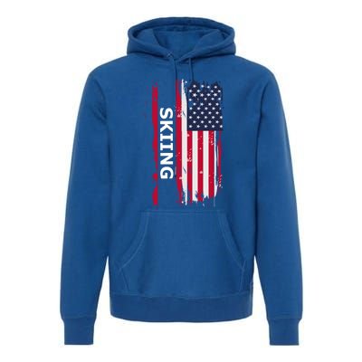 Skiing And Skiers Usa Cool Gift Premium Hoodie