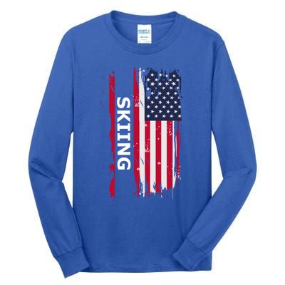 Skiing And Skiers Usa Cool Gift Tall Long Sleeve T-Shirt