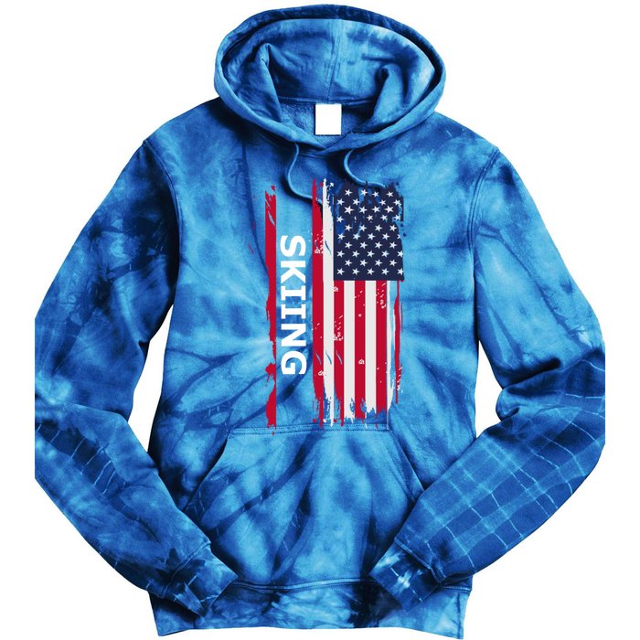 Skiing And Skiers Usa Cool Gift Tie Dye Hoodie