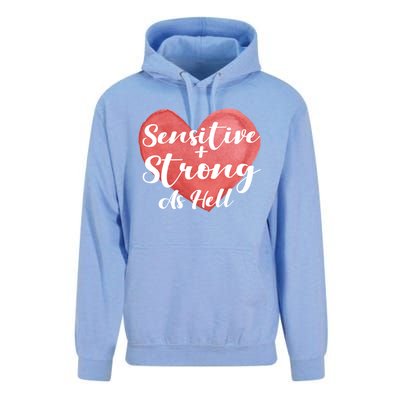 Sensitive And Strong As Hell Gift Unisex Surf Hoodie