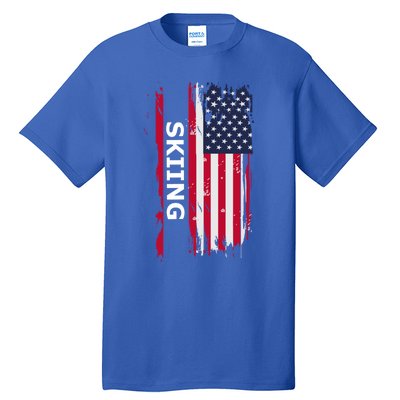 Skiing And Skiers Usa Gift Tall T-Shirt