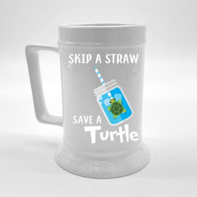 Skip A Straw Save A Turtle Sea Lovers And Turtle Lovers Gift Beer Stein