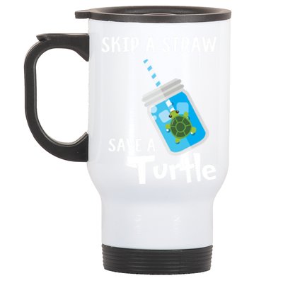 Skip A Straw Save A Turtle Sea Lovers And Turtle Lovers Gift Stainless Steel Travel Mug