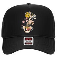 Scoliosis Awareness Spinal Fusion Back Surgery Botanical High Crown Mesh Back Trucker Hat