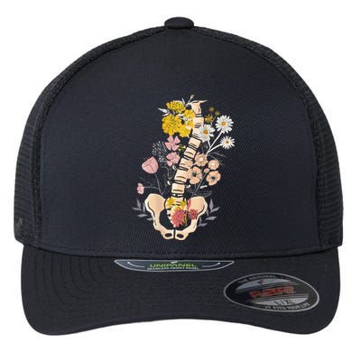 Scoliosis Awareness Spinal Fusion Back Surgery Botanical Flexfit Unipanel Trucker Cap