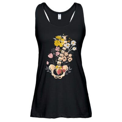 Scoliosis Awareness Spinal Fusion Back Surgery Botanical Ladies Essential Flowy Tank