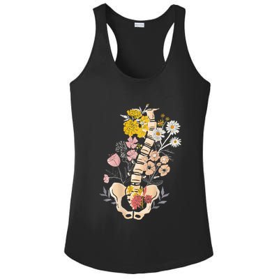 Scoliosis Awareness Spinal Fusion Back Surgery Botanical Ladies PosiCharge Competitor Racerback Tank