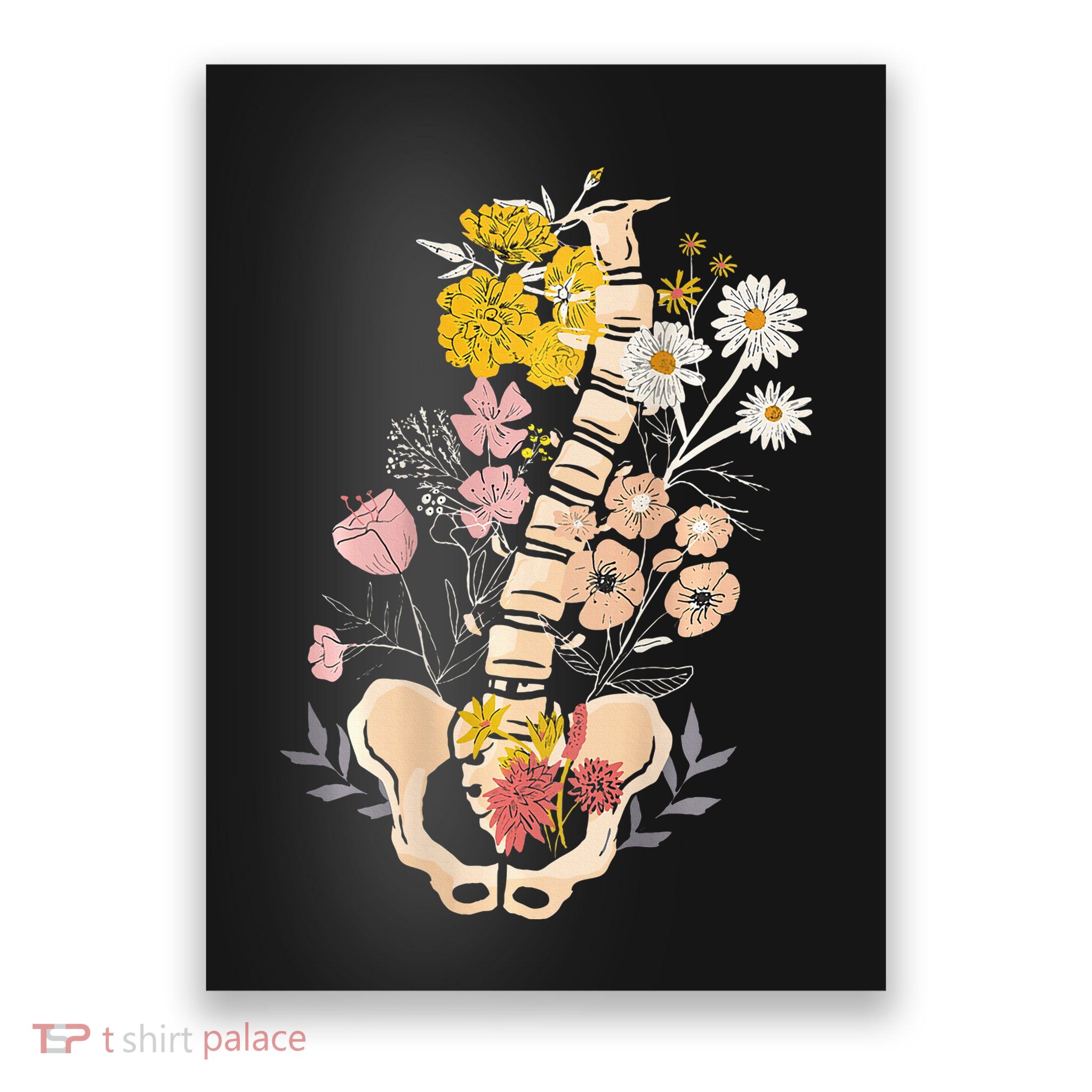 Scoliosis Awareness Spinal Fusion Back Surgery Botanical Poster