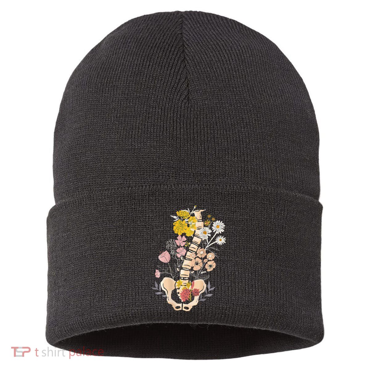 Scoliosis Awareness Spinal Fusion Back Surgery Botanical Sustainable Knit Beanie
