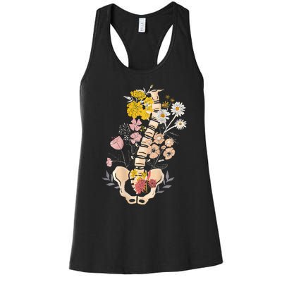 Scoliosis Awareness Spinal Fusion Back Surgery Botanical Women's Racerback Tank