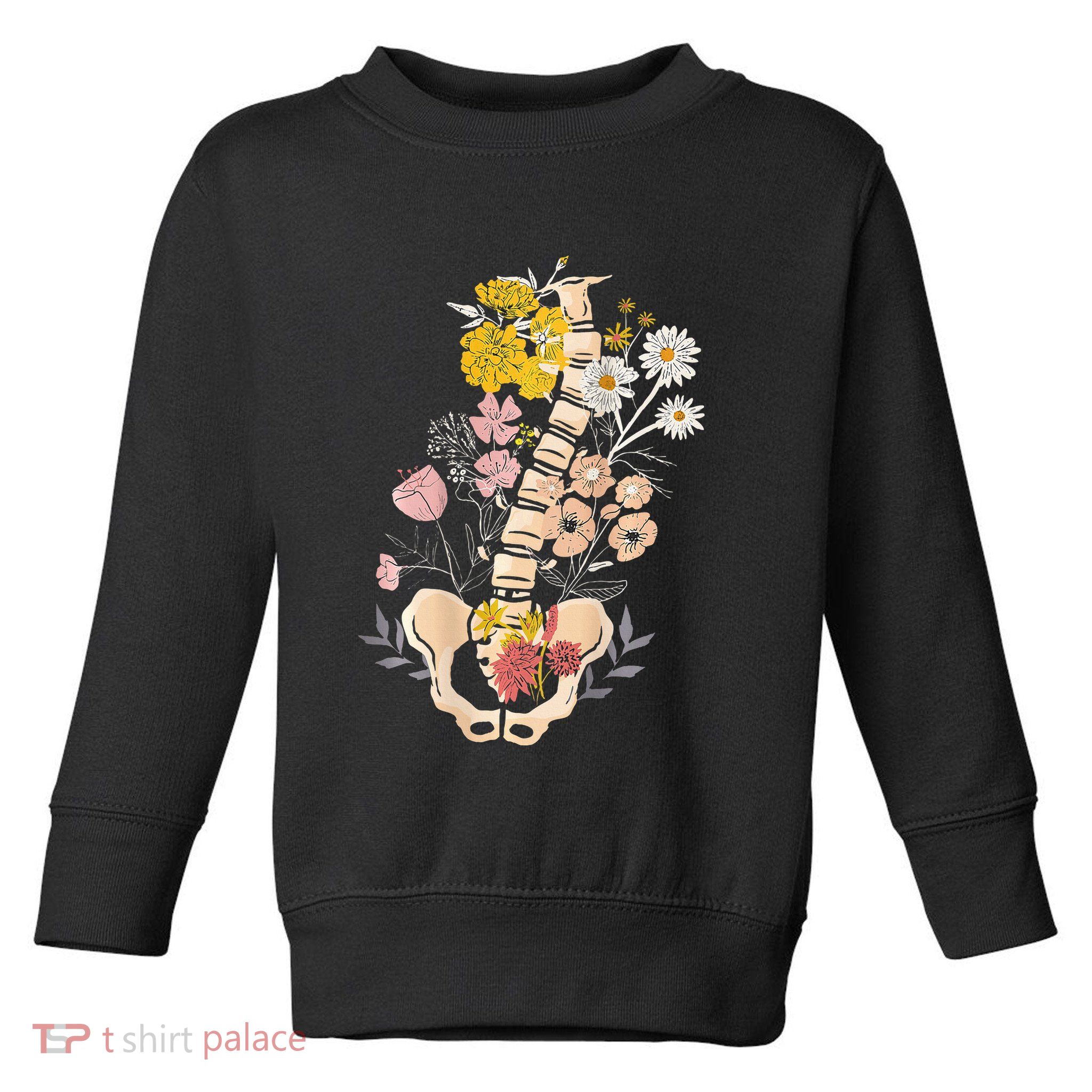 Scoliosis Awareness Spinal Fusion Back Surgery Botanical Toddler Sweatshirt
