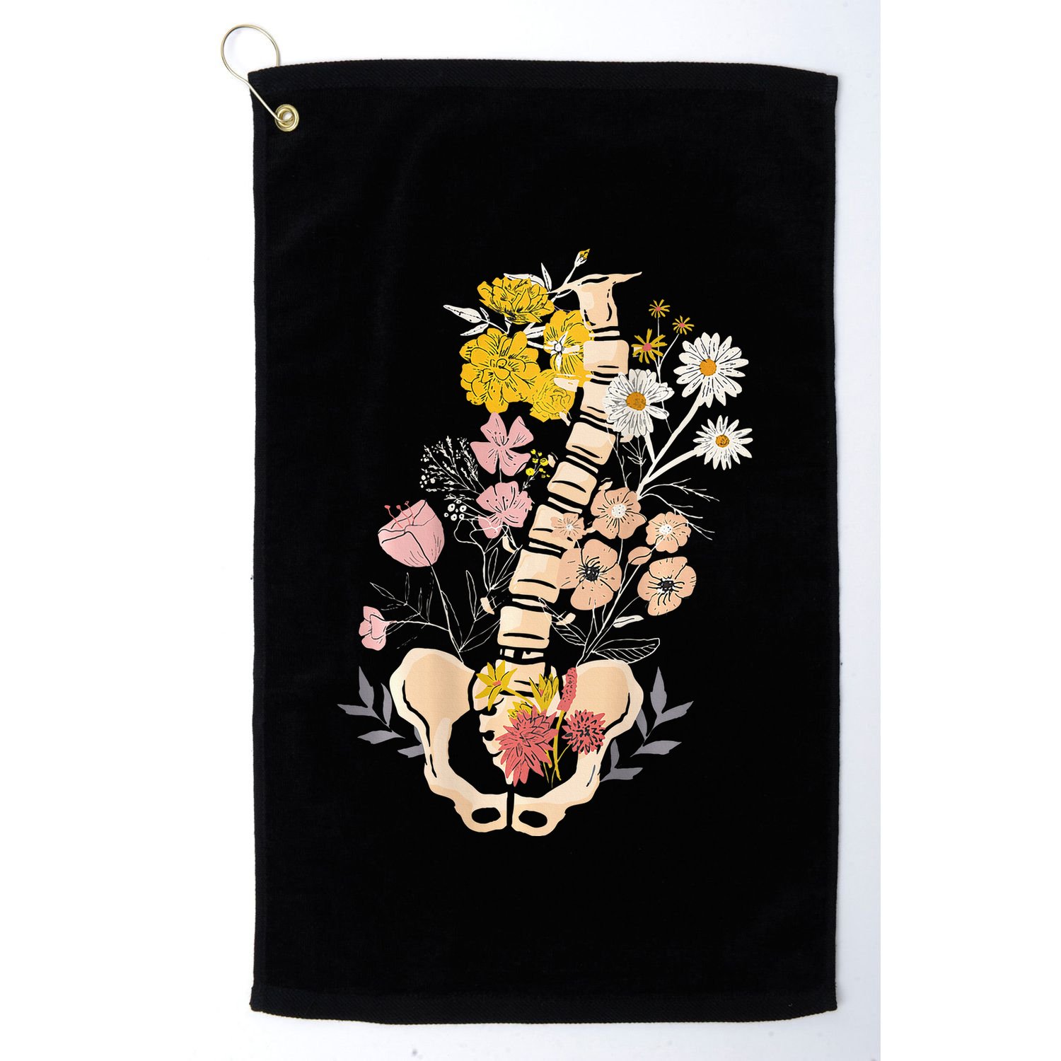 Scoliosis Awareness Spinal Fusion Back Surgery Botanical Golf Towel