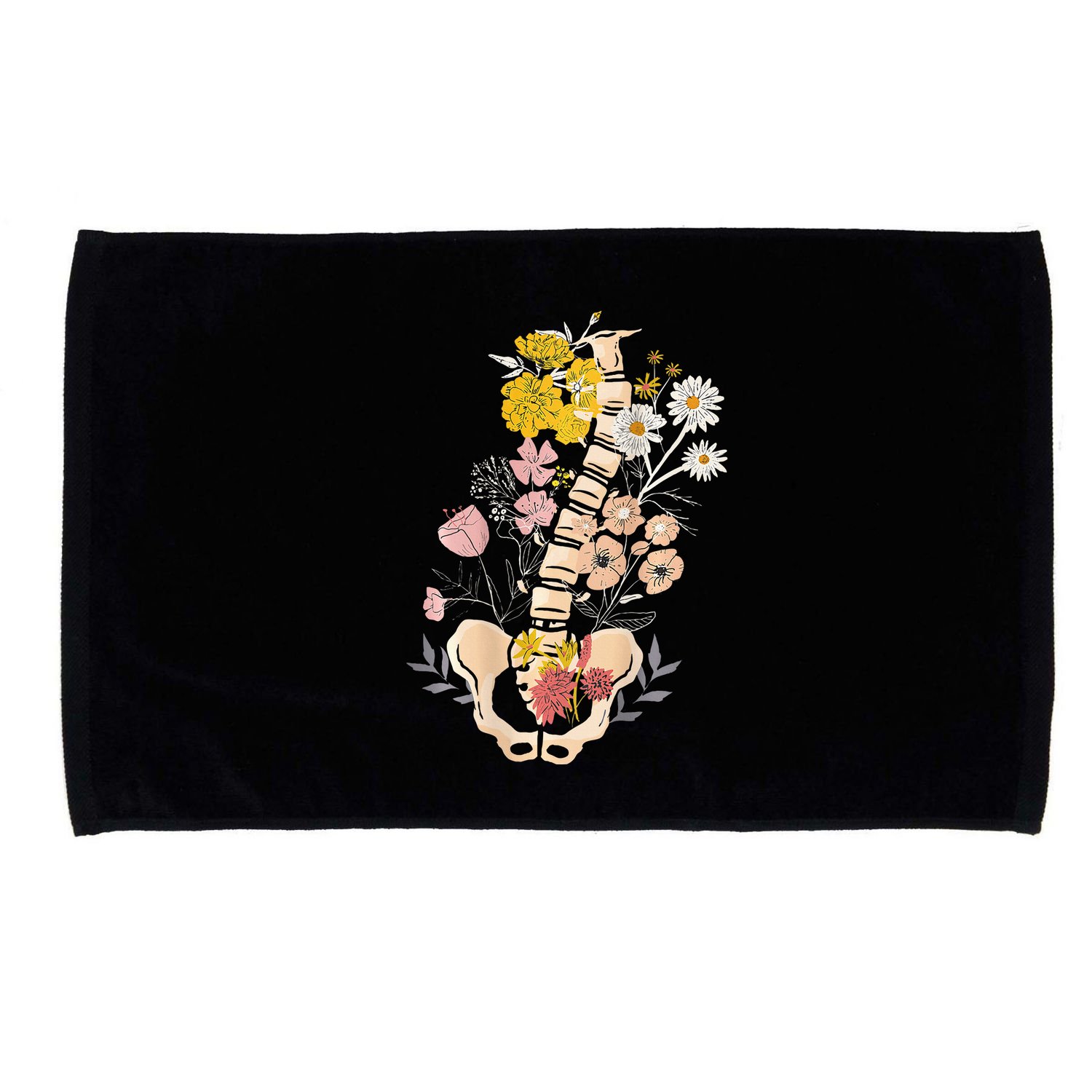 Scoliosis Awareness Spinal Fusion Back Surgery Botanical Microfiber Hand Towel