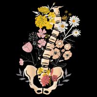 Scoliosis Awareness Spinal Fusion Back Surgery Botanical Cropped Pullover Crew