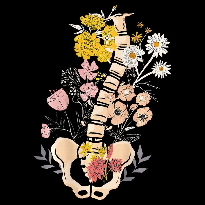 Scoliosis Awareness Spinal Fusion Back Surgery Botanical Cropped Pullover Crew