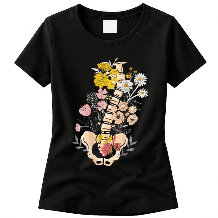 Scoliosis Awareness Spinal Fusion Back Surgery Botanical Womens T-Shirt