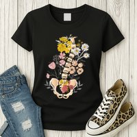 Scoliosis Awareness Spinal Fusion Back Surgery Botanical Womens T-Shirt
