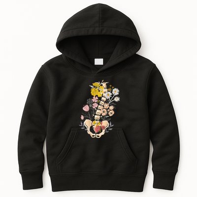 Scoliosis Awareness Spinal Fusion Back Surgery Botanical Kids Hoodie