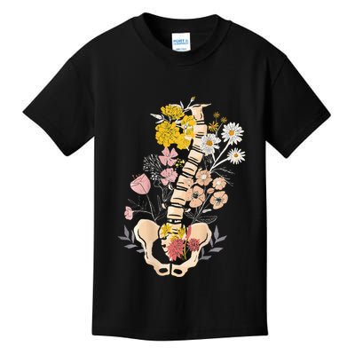 Scoliosis Awareness Spinal Fusion Back Surgery Botanical Kids T-Shirt