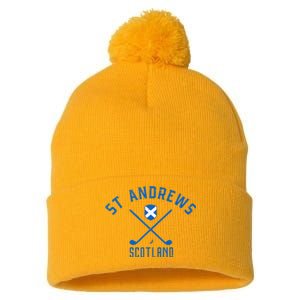 St. Andrews Scotland Golf Pom Pom 12in Knit Beanie