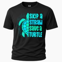Skip A Straw Save A Turtle Sea Turtle And Cute Gift Cooling Performance Crew T-Shirt