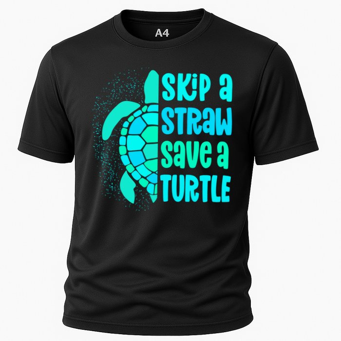 Skip A Straw Save A Turtle Sea Turtle And Cute Gift Cooling Performance Crew T-Shirt