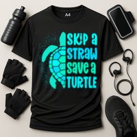 Skip A Straw Save A Turtle Sea Turtle And Cute Gift Cooling Performance Crew T-Shirt