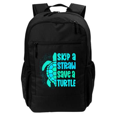 Skip A Straw Save A Turtle Sea Turtle And Cute Gift Daily Commute Backpack