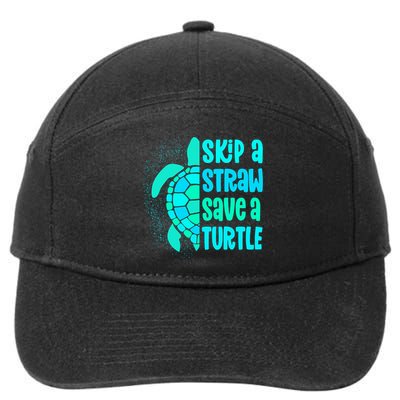 Skip A Straw Save A Turtle Sea Turtle And Cute Gift 7-Panel Snapback Hat