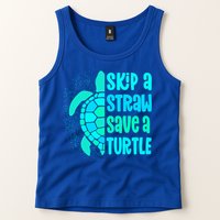 Skip A Straw Save A Turtle Sea Turtle And Cute Gift Tank Top