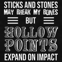 Sticks And Stones May Break My Bones But Hollow Points Expand On Impact Ladies PosiCharge Tri-Blend Wicking Tank
