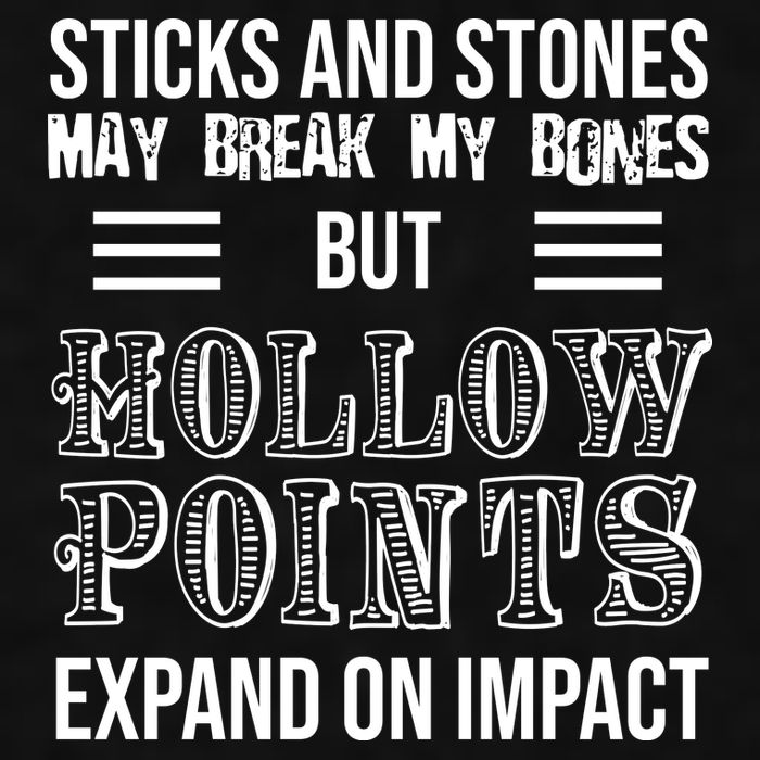 Sticks And Stones May Break My Bones But Hollow Points Expand On Impact Ladies PosiCharge Tri-Blend Wicking Tank