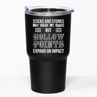 Sticks And Stones May Break My Bones But Hollow Points Expand On Impact Tumbler