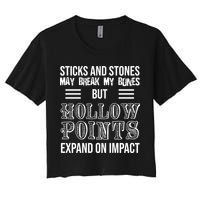 Sticks And Stones May Break My Bones But Hollow Points Expand On Impact Crop Top