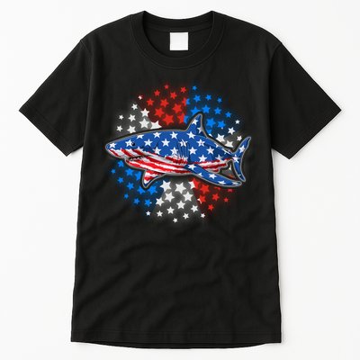 Stars And Stripes USA American Flag Shark Tall T-Shirt